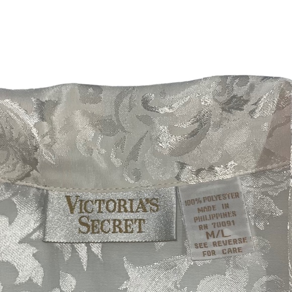 Victoria's Secret 80's Vintage Women's Ivory Floral Print Long Sleeve Sleepwear - Picture 4 of 10